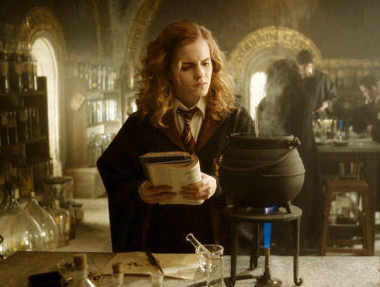 Emma Watson as Hermione making magic.